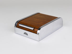 1930s Carl Aubock I Roll Top Storage Box, Cigarette Dispenser, Walnut, Vienna