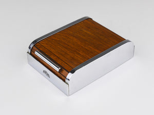 1930s Carl Aubock I Roll Top Storage Box, Cigarette Dispenser, Walnut, Vienna