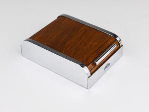 1930s Carl Aubock I Roll Top Storage Box, Cigarette Dispenser, Walnut, Vienna