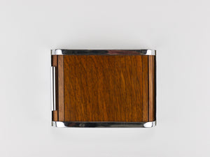 1930s Carl Aubock I Roll Top Storage Box, Cigarette Dispenser, Walnut, Vienna