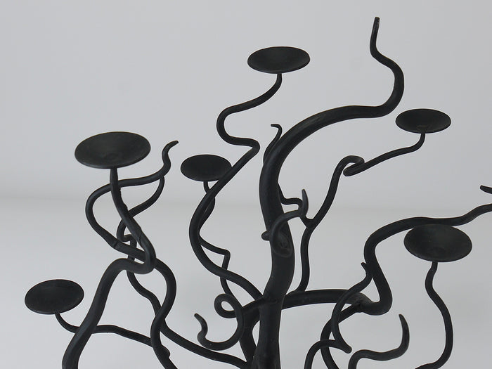 Sculptural Brutalist Tree of Life Hand-Forged Candelabra Candle Holder, 1970s