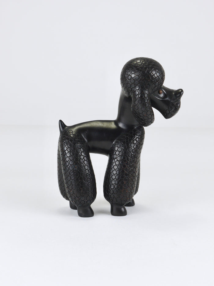 Charming Dog Poodle Sculpture Figurine by Leopold Anzengruber, Austria, 1950s