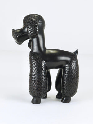 Charmante figurine sculpture de chien caniche par Leopold Anzengruber, Autriche, années 1950