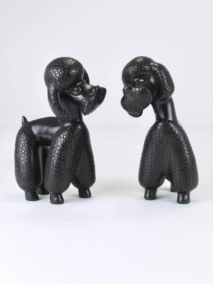 Charming Dog Poodle Sculpture Figurine by Leopold Anzengruber, Austria, 1950s