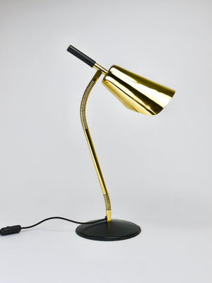 Carl Aubock II Rare Brass & Leather Table Desk Lamp #4280, Vienna, Austria
