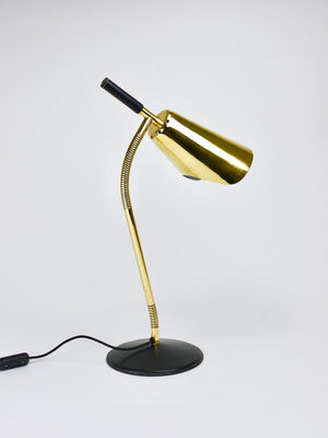 Carl Aubock II Rare Brass & Leather Table Desk Lamp #4280, Vienna, Austria