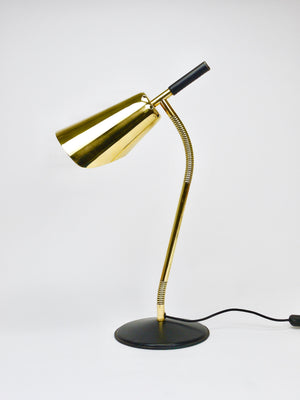 Carl Aubock II Rare Brass & Leather Table Desk Lamp #4280, Vienna, Austria