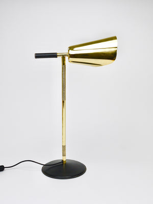 Carl Aubock II Rare Brass & Leather Table Desk Lamp #4280, Vienna, Austria
