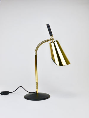 Carl Aubock II Rare Brass & Leather Table Desk Lamp #4280, Vienna, Austria