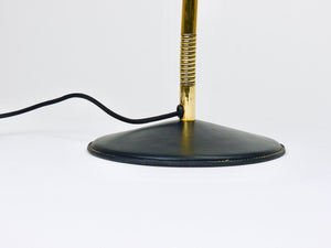 Carl Aubock II Rare Brass & Leather Table Desk Lamp #4280, Vienna, Austria