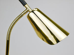 Carl Aubock II Rare Brass & Leather Table Desk Lamp #4280, Vienna, Austria
