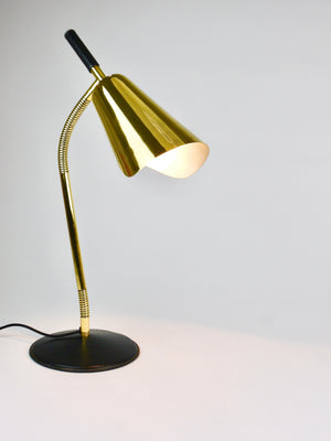Carl Aubock II Rare Brass & Leather Table Desk Lamp #4280, Vienna, Austria