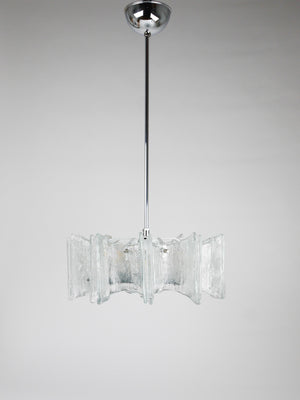 Lampadario a stella J.T. Kalmar Vienna in vetro ghiaccio, Austria