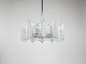 Lampadario a stella J.T. Kalmar Vienna in vetro ghiaccio, Austria