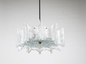Lampadario a stella J.T. Kalmar Vienna in vetro ghiaccio, Austria