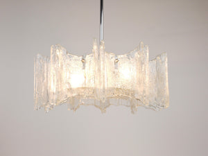 Lampadario a stella J.T. Kalmar Vienna in vetro ghiaccio, Austria