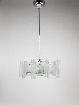 Lampadario a stella J.T. Kalmar Vienna in vetro ghiaccio, Austria