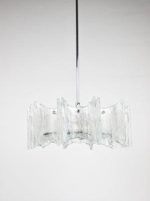 Lampadario a stella J.T. Kalmar Vienna in vetro ghiaccio, Austria