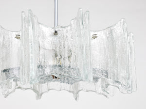 Lampadario a stella J.T. Kalmar Vienna in vetro ghiaccio, Austria