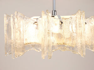 Lampadario a stella J.T. Kalmar Vienna in vetro ghiaccio, Austria