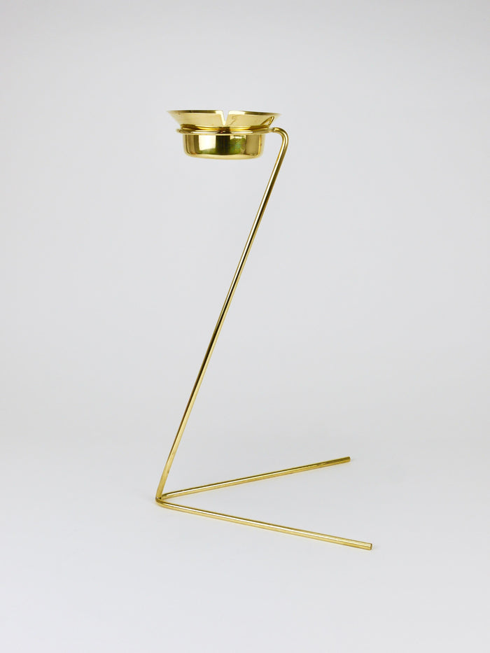 Rare Carl Auböck Brass Standing Floor Ashtray, Smoking Stand, Austria, 1950s