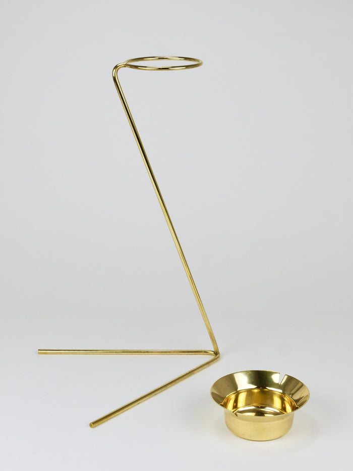 Rare Carl Auböck Brass Standing Floor Ashtray, Smoking Stand, Austria, 1950s
