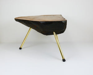 Original Carl Aubock Walnut Tree Trunk Coffee Sofa Table, Vienna, 1950s