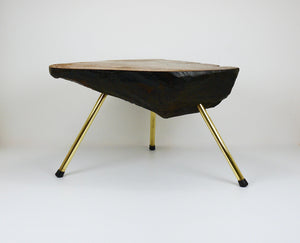 Original Carl Aubock Walnut Tree Trunk Coffee Sofa Table, Vienna, 1950s