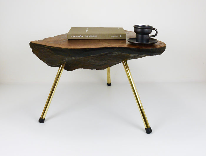 Original Carl Aubock Walnut Tree Trunk Coffee Sofa Table, Vienna, 1950s