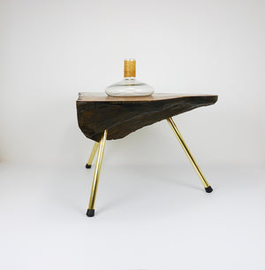 Original Carl Aubock Walnut Tree Trunk Coffee Sofa Table, Vienna, 1950s