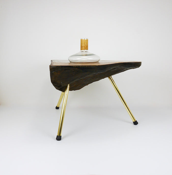Original Carl Aubock Walnut Tree Trunk Coffee Sofa Table, Vienna, 1950s