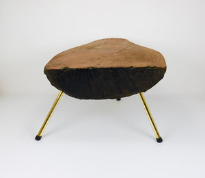 Original Carl Aubock Walnut Tree Trunk Coffee Sofa Table, Vienna, 1950s