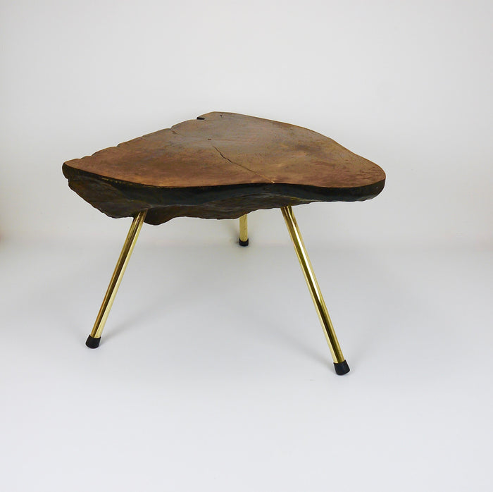 Original Carl Aubock Walnut Tree Trunk Coffee Sofa Table, Vienna, 1950s