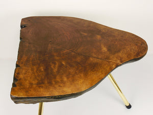 Original Carl Aubock Walnut Tree Trunk Coffee Sofa Table, Vienna, 1950s