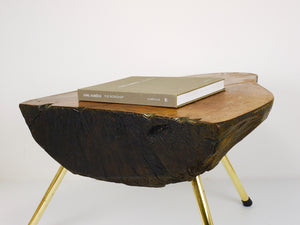 Original Carl Aubock Walnut Tree Trunk Coffee Sofa Table, Vienna, 1950s