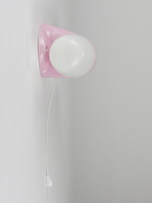 Applique doppia Wilhelm Wagenfeld Bauhaus rosa, Linder Germania, anni 1950