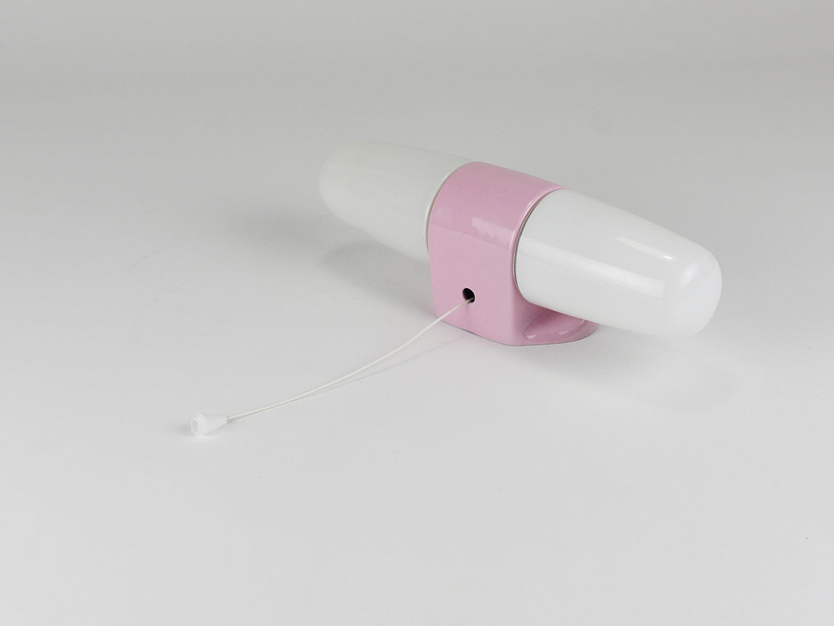 Applique doppia Wilhelm Wagenfeld Bauhaus rosa, Linder Germania, anni 1950