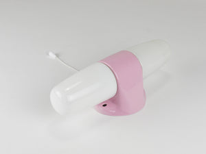 Applique doppia Wilhelm Wagenfeld Bauhaus rosa, Linder Germania, anni 1950