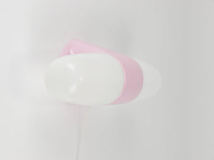 Applique doppia Wilhelm Wagenfeld Bauhaus rosa, Linder Germania, anni 1950