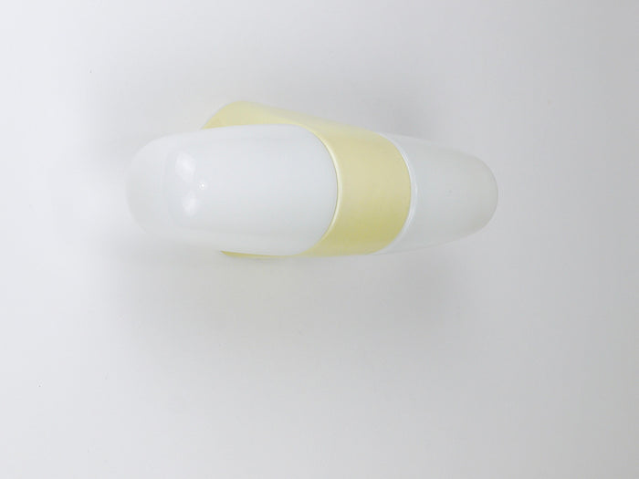 Wilhelm Wagenfeld Bauhaus Yellow Double Sconce Wall Light, Linder Germany, 1950s