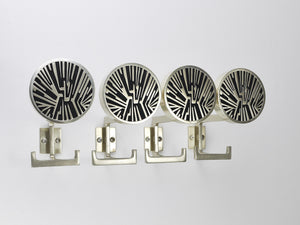 Lot de 4 patères murales Op-Art, Mid-Century Modern, Autriche