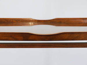 Chariot bar Oswald Haerdtl en noyer et laiton, table de service, modernisme viennois, années 1950
