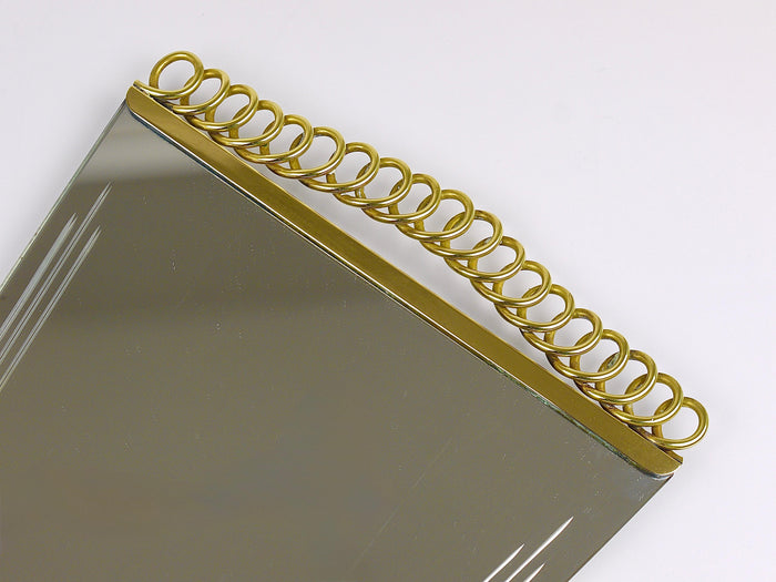 Josef Frank Attr. Mid-Century Brass Loop Wall Mirror, Austria, 1950s
