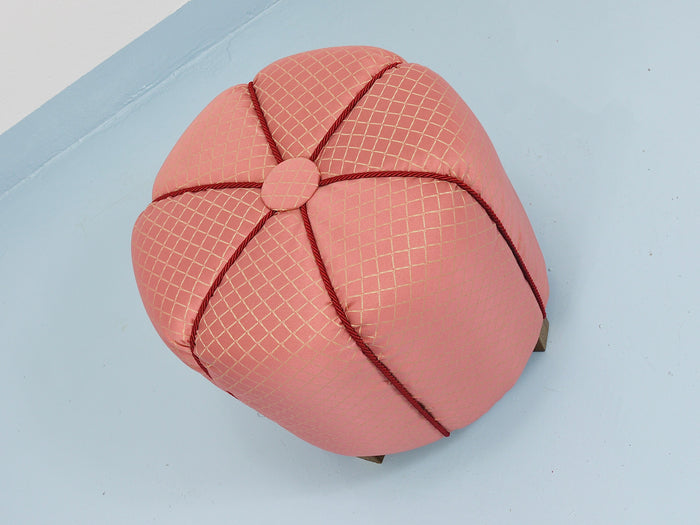 Pink Art Deco Stool / Tabouret / Pouf / Ottoman, Vienna, Austria, 1930s