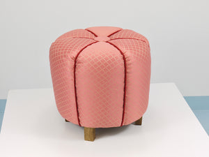 Taburete Art Déco rosa / Tabouret / Pouf / Ottoman, Viena, Austria, años 30