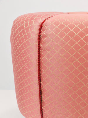 Taburete Art Déco rosa / Tabouret / Pouf / Ottoman, Viena, Austria, años 30