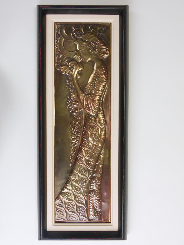 Georg Klimt Vienna Secession Pair „Demeter“ Art Nouveau Relief Panels, 1900s