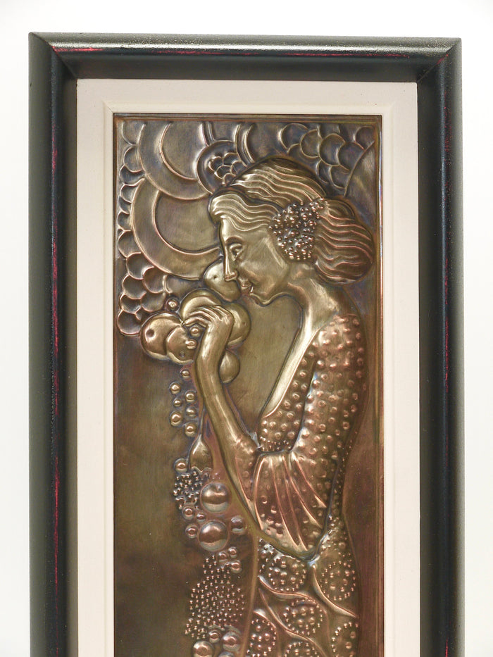 Georg Klimt Vienna Secession Pair „Demeter“ Art Nouveau Relief Panels, 1900s