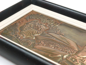 Paire de panneaux en relief Art nouveau « Demeter », Sécession viennoise, par Georg Klimt, années 1900