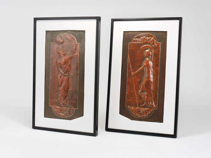 Georg Klimt Vienna Secession Pair Art Nouveau Relief Panels, Vienna, 1900s